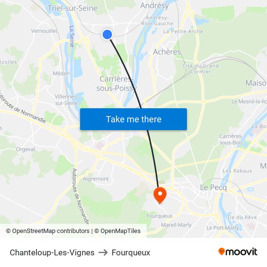 Chanteloup-Les-Vignes to Fourqueux map