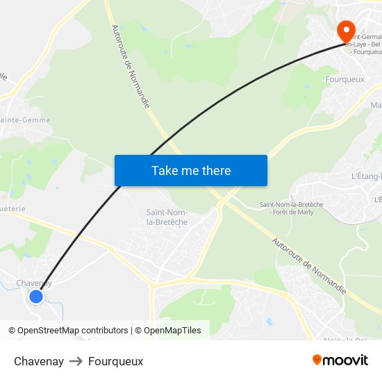 Chavenay to Fourqueux map