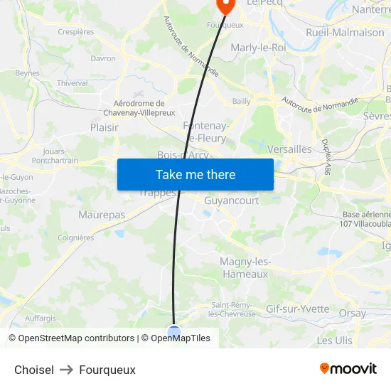 Choisel to Fourqueux map