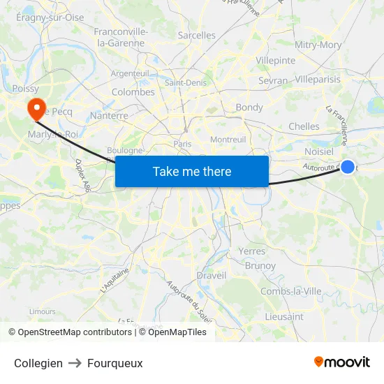 Collegien to Fourqueux map