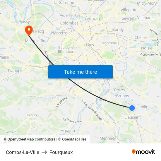 Combs-La-Ville to Fourqueux map