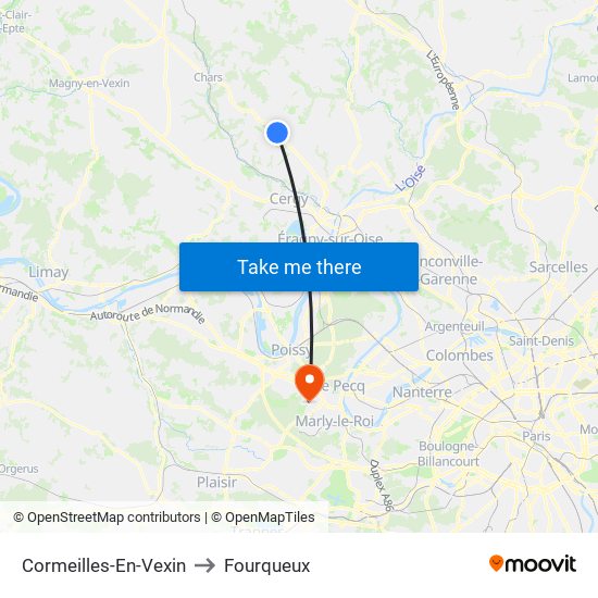 Cormeilles-En-Vexin to Fourqueux map
