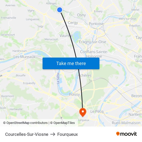 Courcelles-Sur-Viosne to Fourqueux map