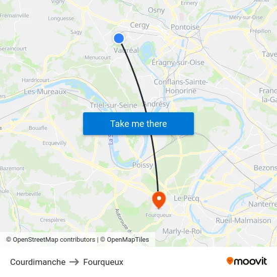 Courdimanche to Fourqueux map