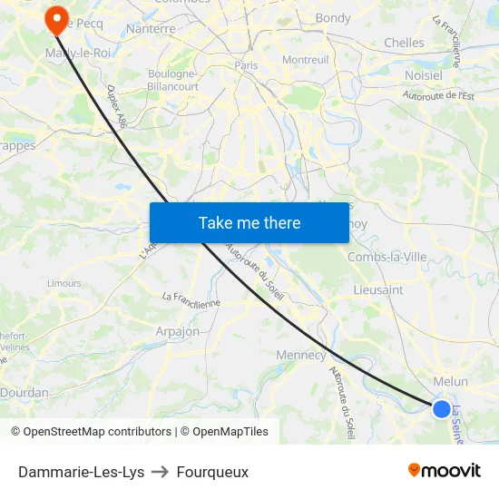 Dammarie-Les-Lys to Fourqueux map