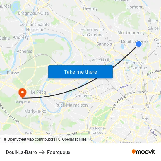 Deuil-La-Barre to Fourqueux map
