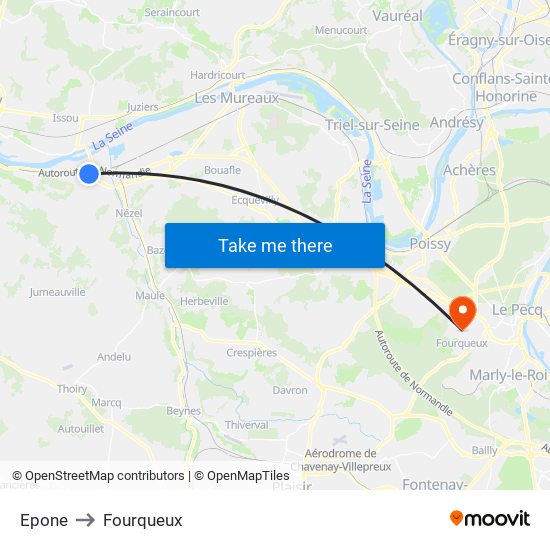 Epone to Fourqueux map