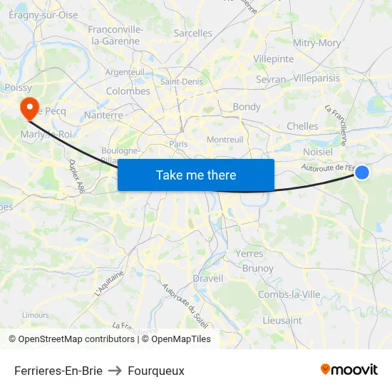 Ferrieres-En-Brie to Fourqueux map