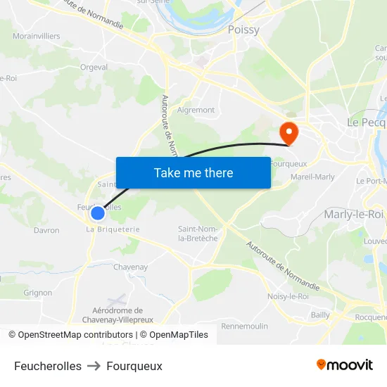 Feucherolles to Fourqueux map