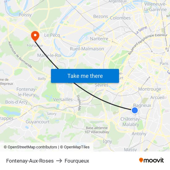 Fontenay-Aux-Roses to Fourqueux map