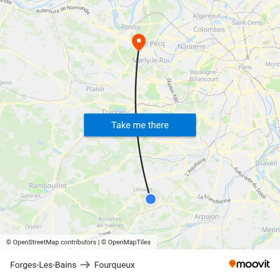 Forges-Les-Bains to Fourqueux map