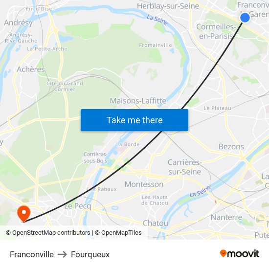 Franconville to Fourqueux map