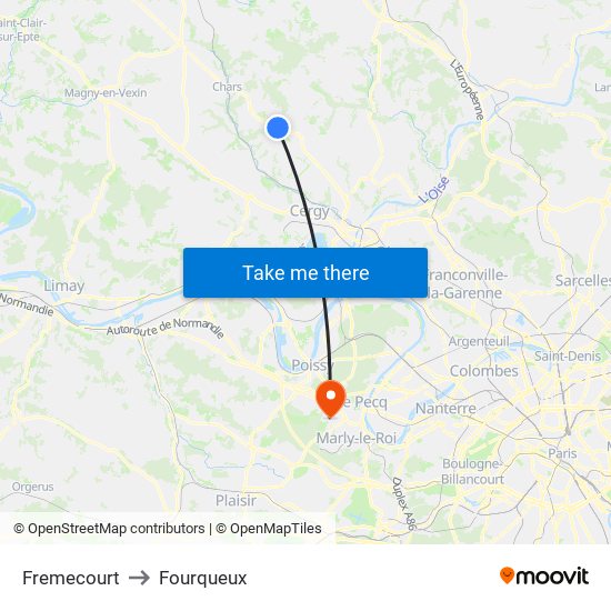 Fremecourt to Fourqueux map