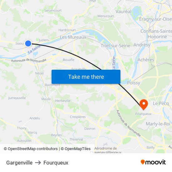 Gargenville to Fourqueux map