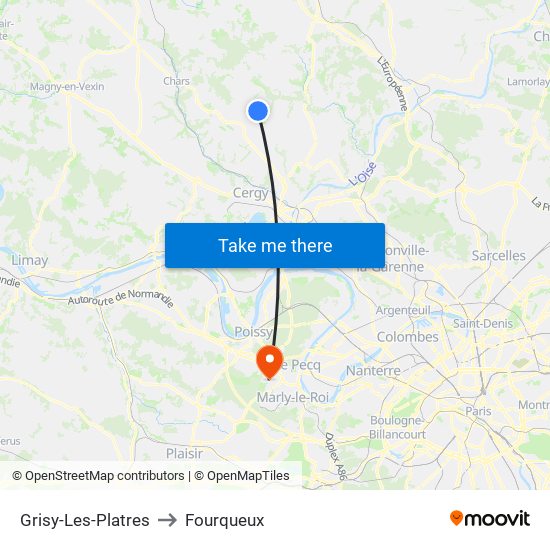 Grisy-Les-Platres to Fourqueux map
