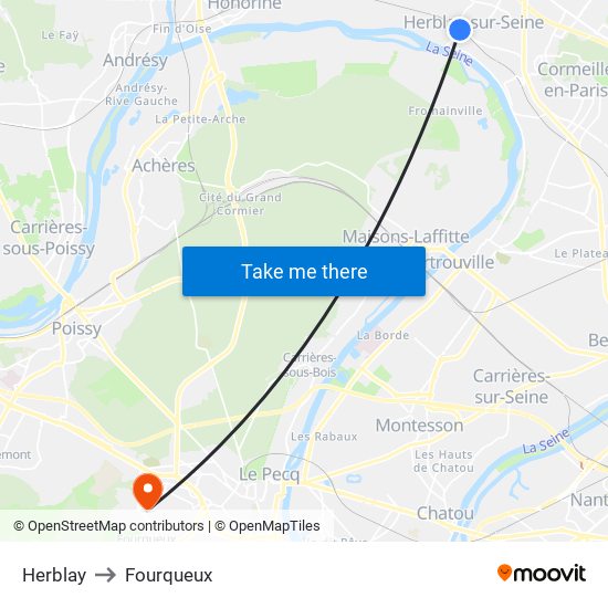 Herblay to Fourqueux map