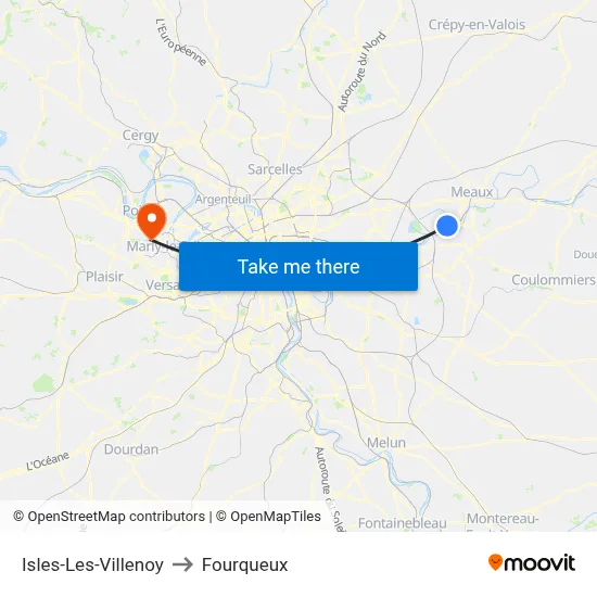Isles-Les-Villenoy to Fourqueux map