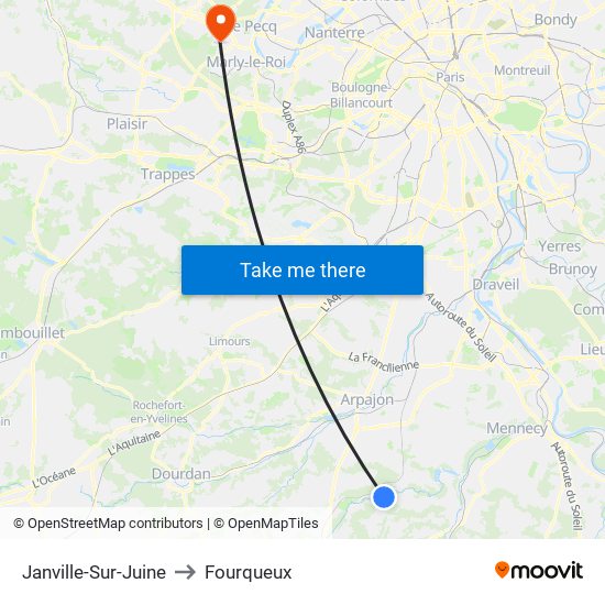 Janville-Sur-Juine to Fourqueux map