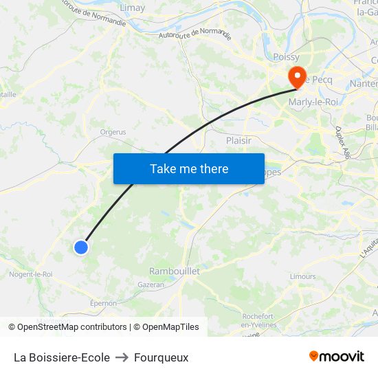 La Boissiere-Ecole to Fourqueux map