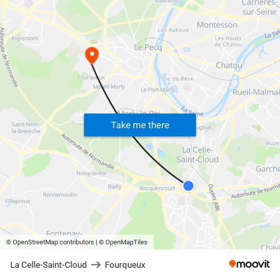 La Celle-Saint-Cloud to Fourqueux map