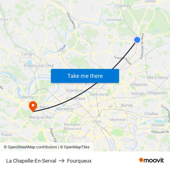 La Chapelle-En-Serval to Fourqueux map
