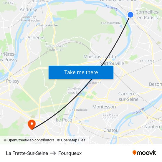 La Frette-Sur-Seine to Fourqueux map