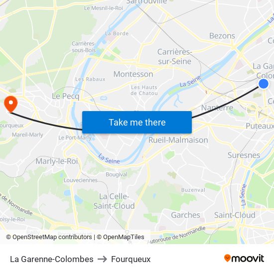 La Garenne-Colombes to Fourqueux map