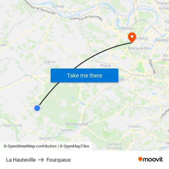 La Hauteville to Fourqueux map