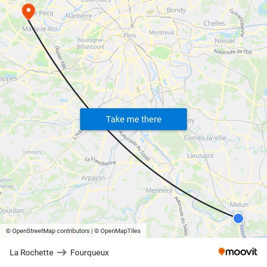 La Rochette to Fourqueux map