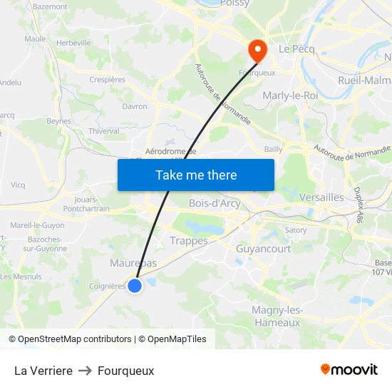 La Verriere to Fourqueux map