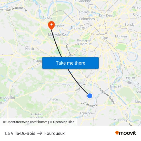 La Ville-Du-Bois to Fourqueux map