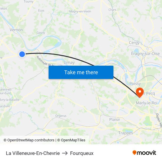 La Villeneuve-En-Chevrie to Fourqueux map