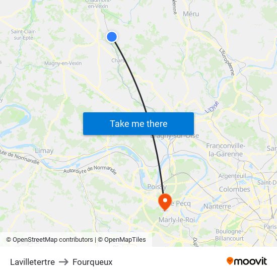 Lavilletertre to Fourqueux map