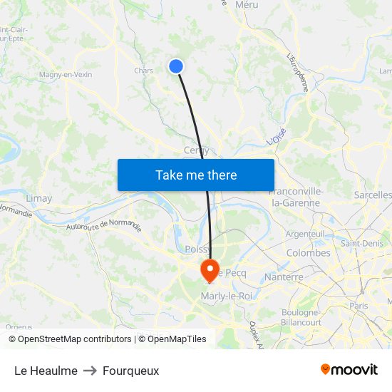 Le Heaulme to Fourqueux map