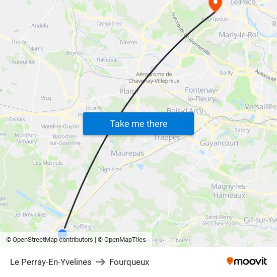 Le Perray-En-Yvelines to Fourqueux map