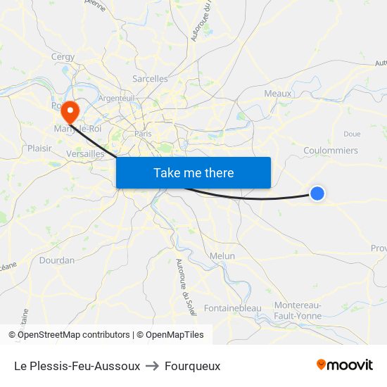 Le Plessis-Feu-Aussoux to Fourqueux map