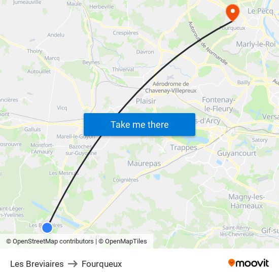 Les Breviaires to Fourqueux map
