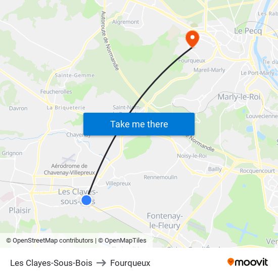 Les Clayes-Sous-Bois to Fourqueux map