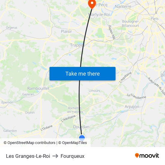 Les Granges-Le-Roi to Fourqueux map