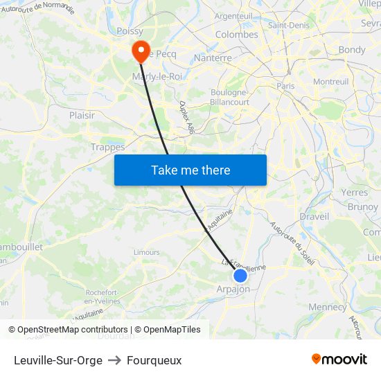 Leuville-Sur-Orge to Fourqueux map