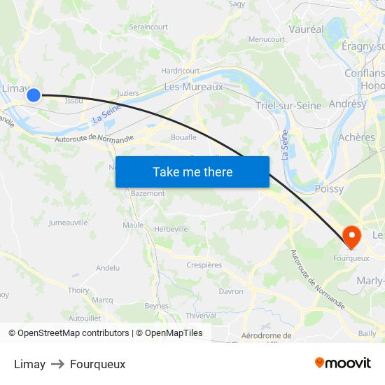 Limay to Fourqueux map