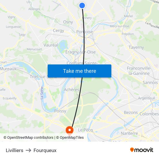 Livilliers to Fourqueux map