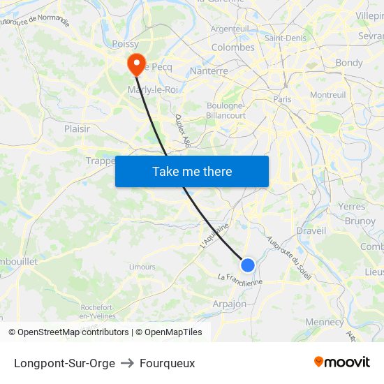 Longpont-Sur-Orge to Fourqueux map