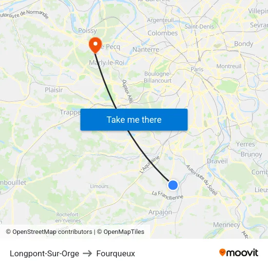 Longpont-Sur-Orge to Fourqueux map