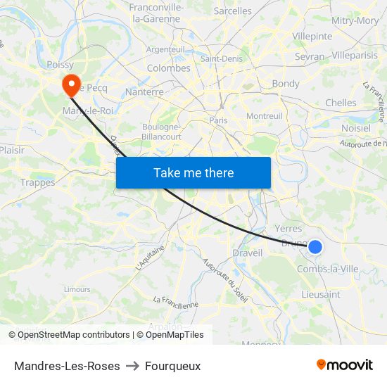 Mandres-Les-Roses to Fourqueux map
