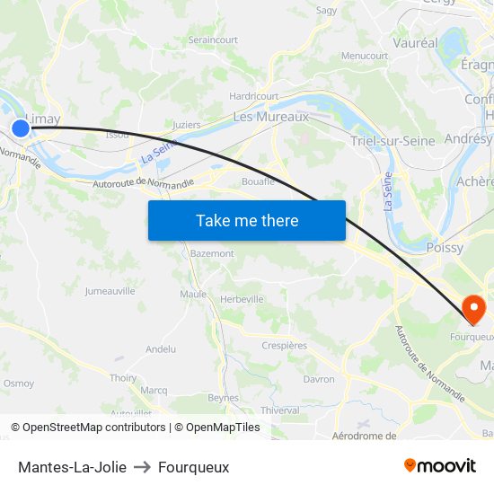Mantes-La-Jolie to Fourqueux map