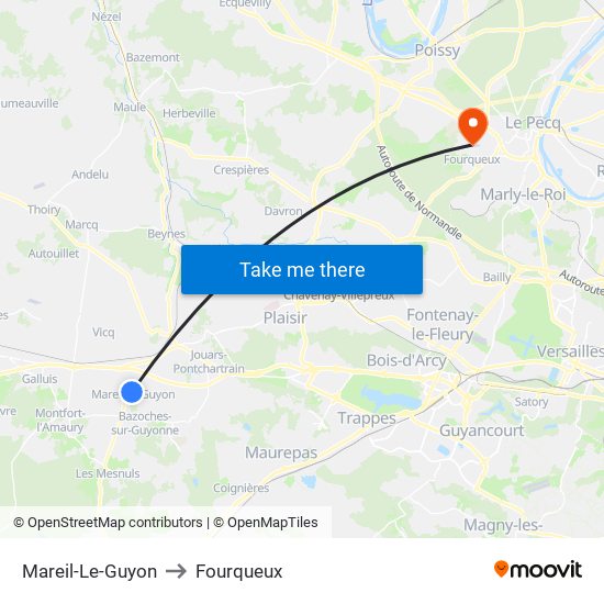 Mareil-Le-Guyon to Fourqueux map