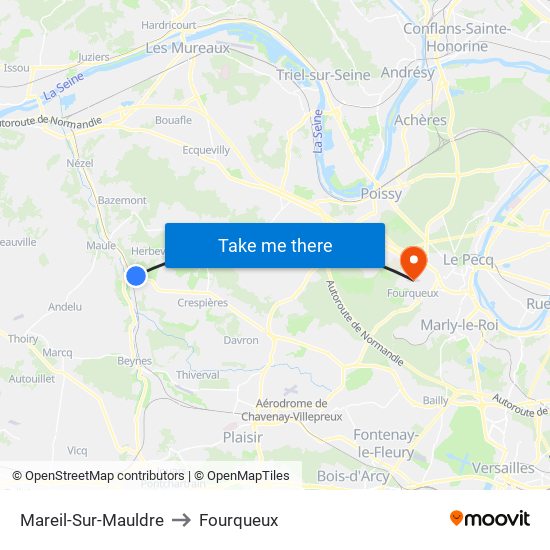 Mareil-Sur-Mauldre to Fourqueux map
