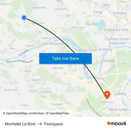 Montalet-Le-Bois to Fourqueux map