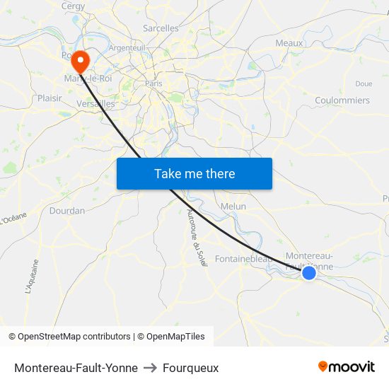 Montereau-Fault-Yonne to Fourqueux map